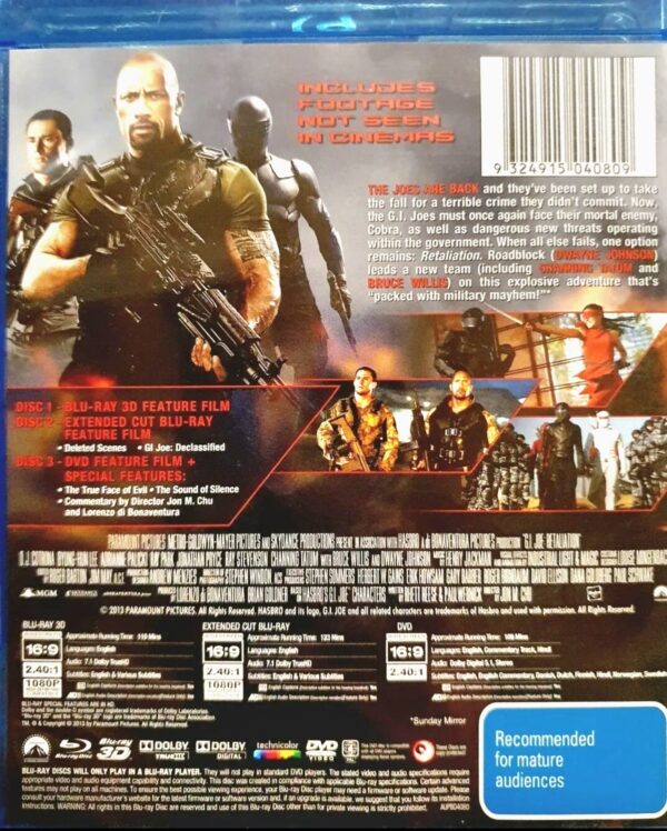 gi joe retaliation 3d blu ray 2d blu ray dvd cover 2