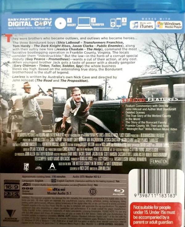 Lawless Blu Ray Cover 2