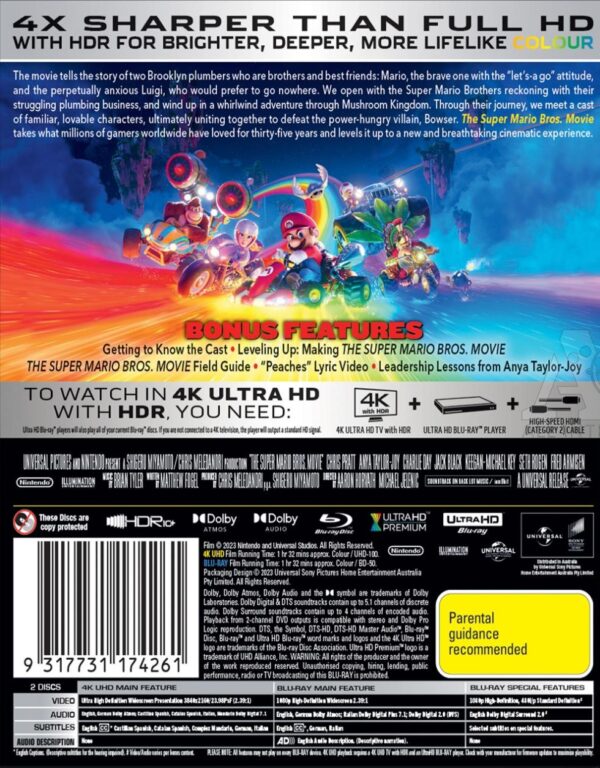 The Super Mario Bros Movie 4K Ultra HD Power Up Edition Blu Ray Cover