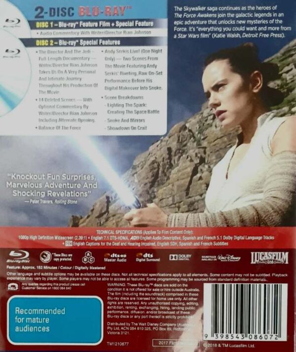 Star Wars The Last Jedi Blu Ray Cover